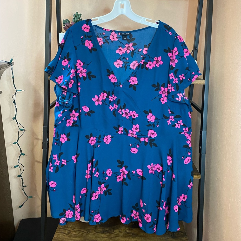 Torrid Peplum Top Flower Print